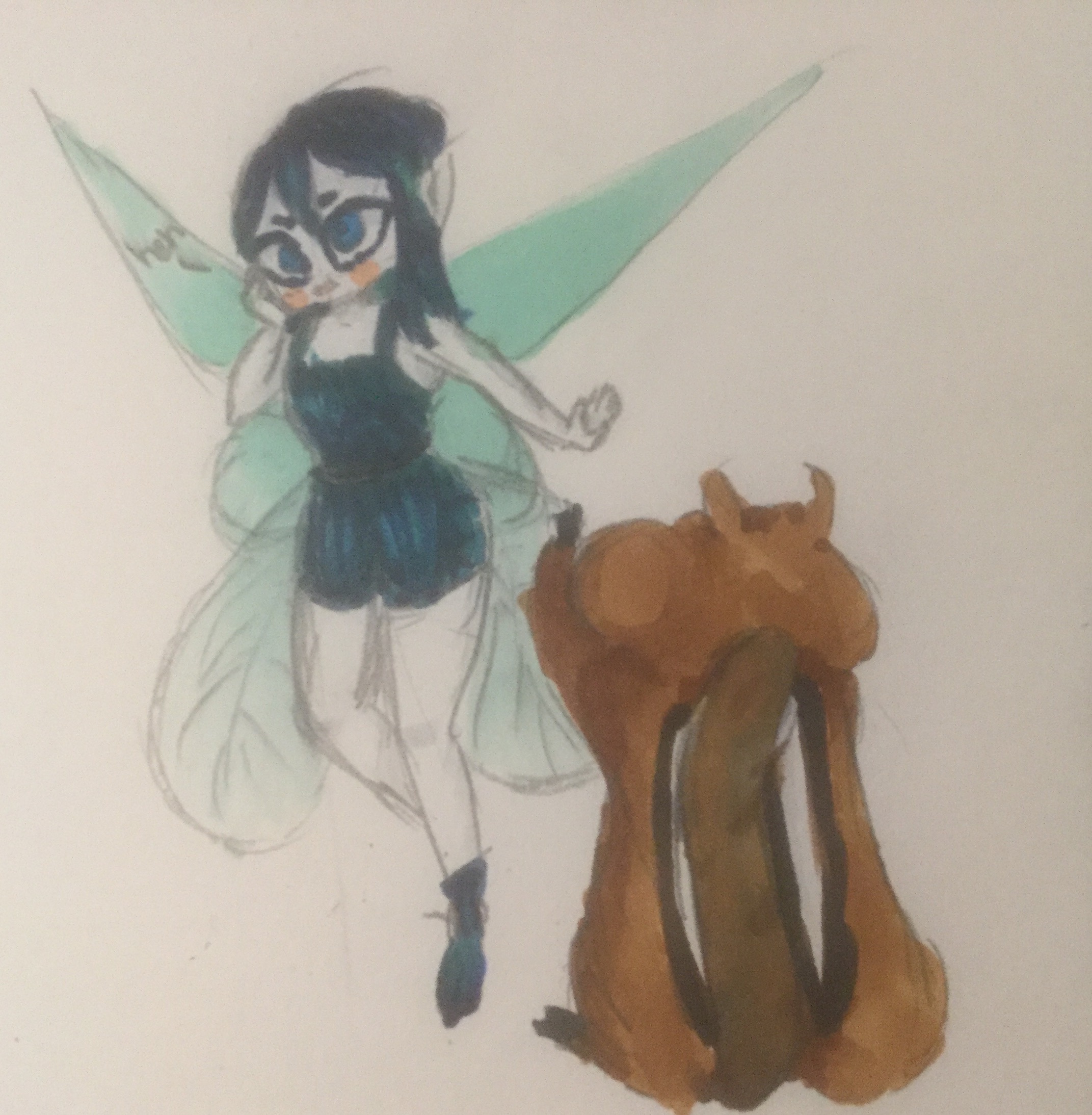 Weird cross eyed beetle fairy says no to a chipmunk.