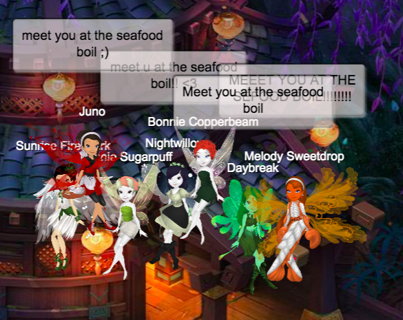 Melody joined us as a shrimp hehe