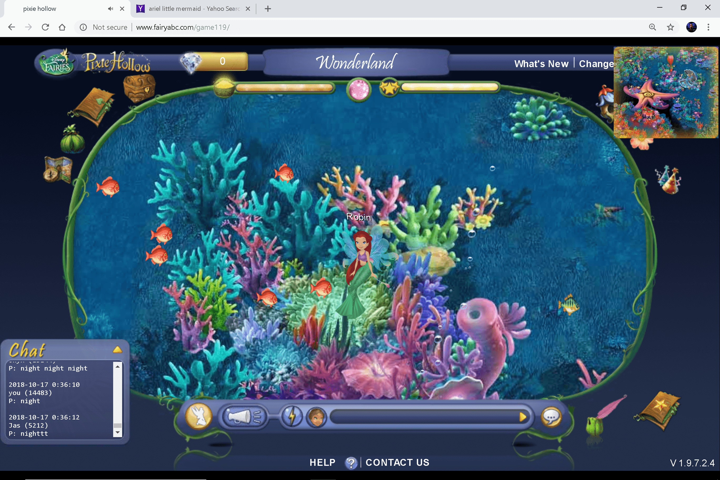 playing ariel under the sea