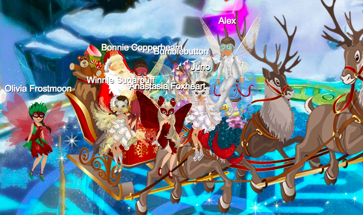We all stayed in the sleigh after getting found!