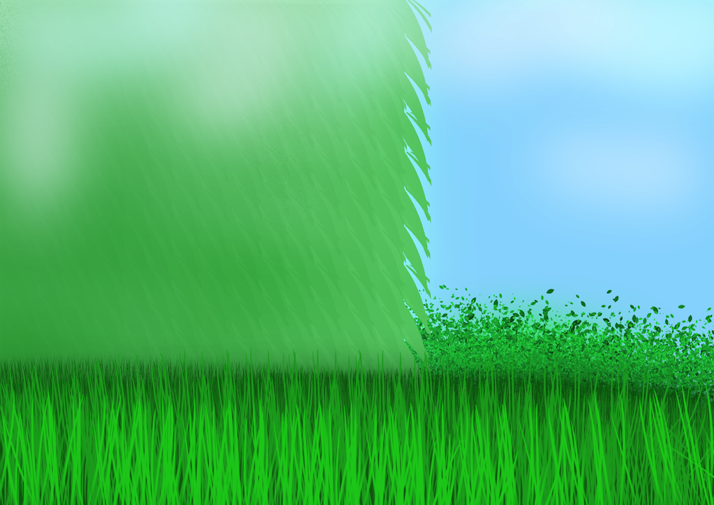 Cloudy grassy field and spiyt tree trunk quarter size.png