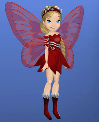 Crystal in her red outfit...