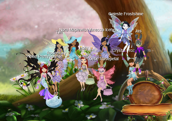 everyone at springtime orchard